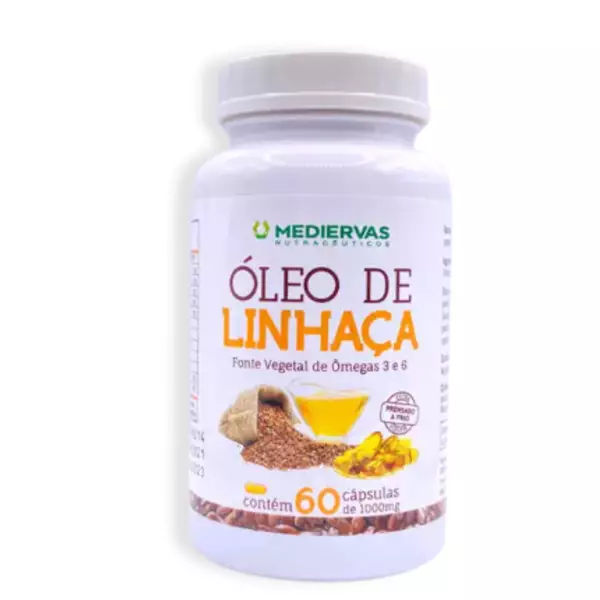 Óleo de Linhaça 60 cápsulas 1000mg Mediervas