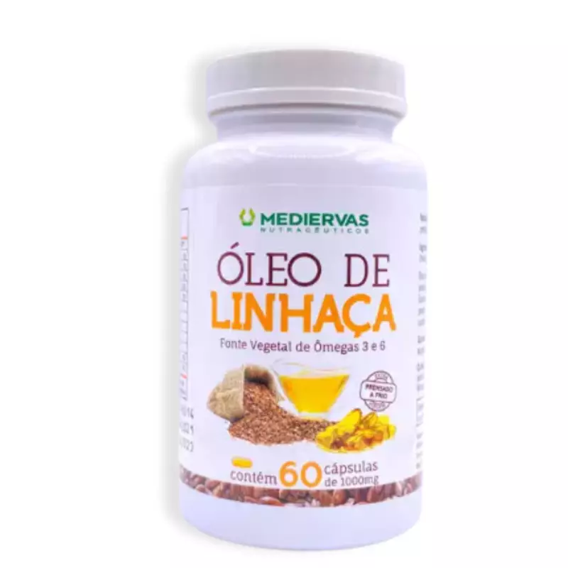 Óleo de Linhaça 60 cápsulas 1000mg Mediervas