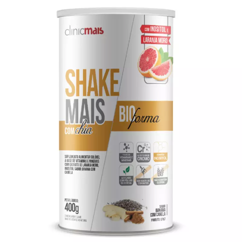 Clinicmais Shake Bioform chia Banana/Canela 400g