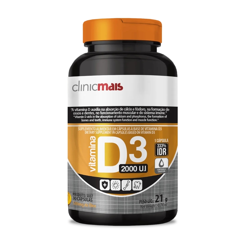 CLINICMAIS VITAMINA D3 2000UI 30CAPS